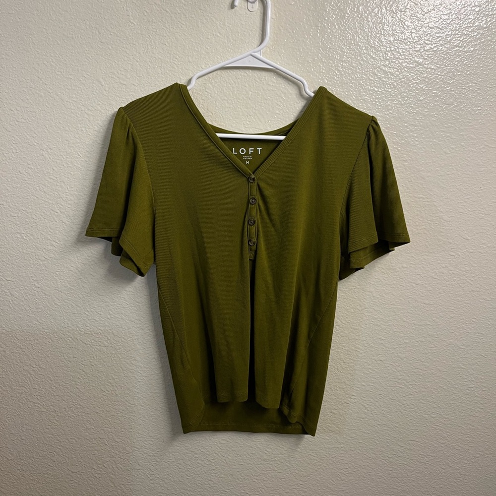 Ann Taylor Loft Button front top
